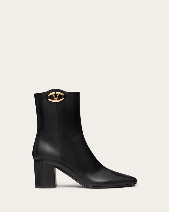 VLOGO CALFSKIN ANKLE BOOTS