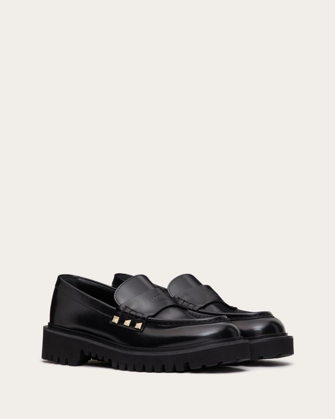 ROCKSTUD calfskin loafers
