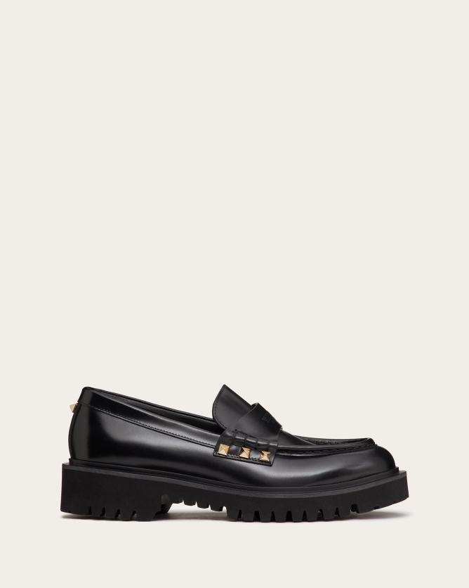 ROCKSTUD calfskin loafers