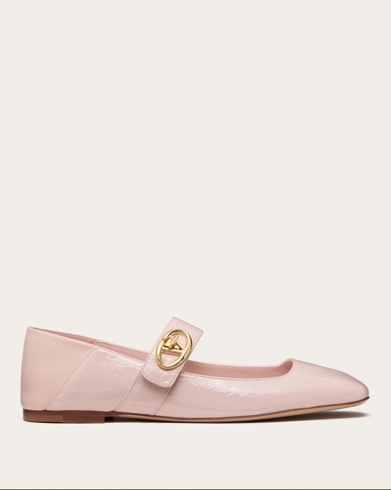 VLOGO LOCKER calfskin Mary Jane ballet flats