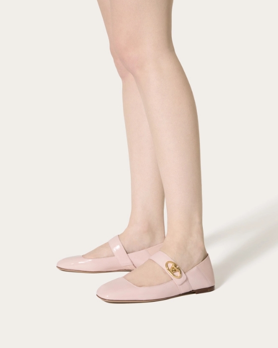 VLOGO LOCKER calfskin Mary Jane ballet flats