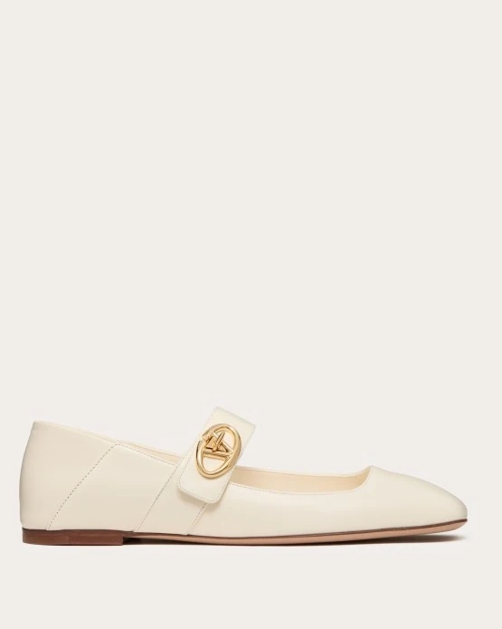 VLOGO LOCKER calfskin Mary Jane ballet flats