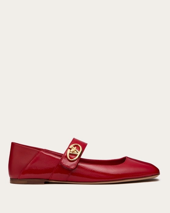 VLOGO LOCKER calfskin Mary Jane ballet flats