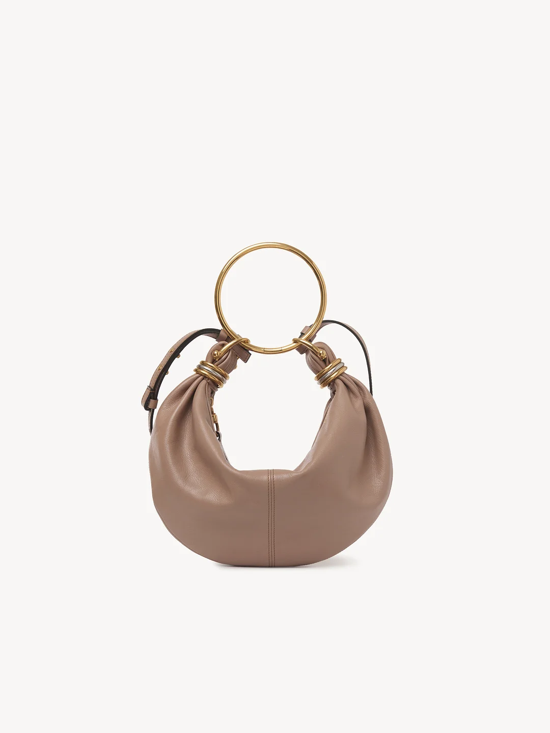 Small Bracelet Hobo bag in grained leather（Available in multiple colors）