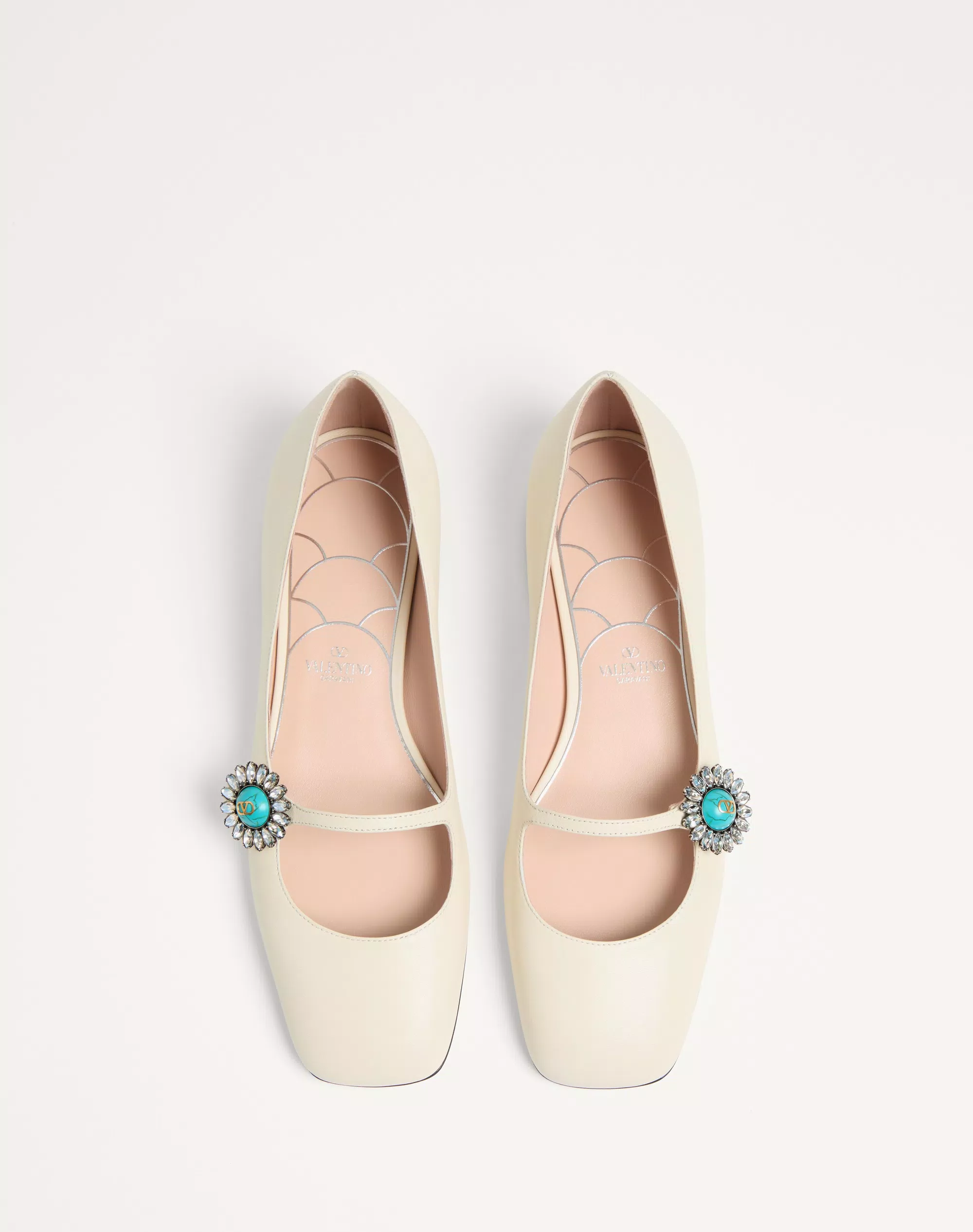 MARY-JANE PRESHOES BALLERINA IN KIDSKIN WITH JEWEL BUTTON 20MM