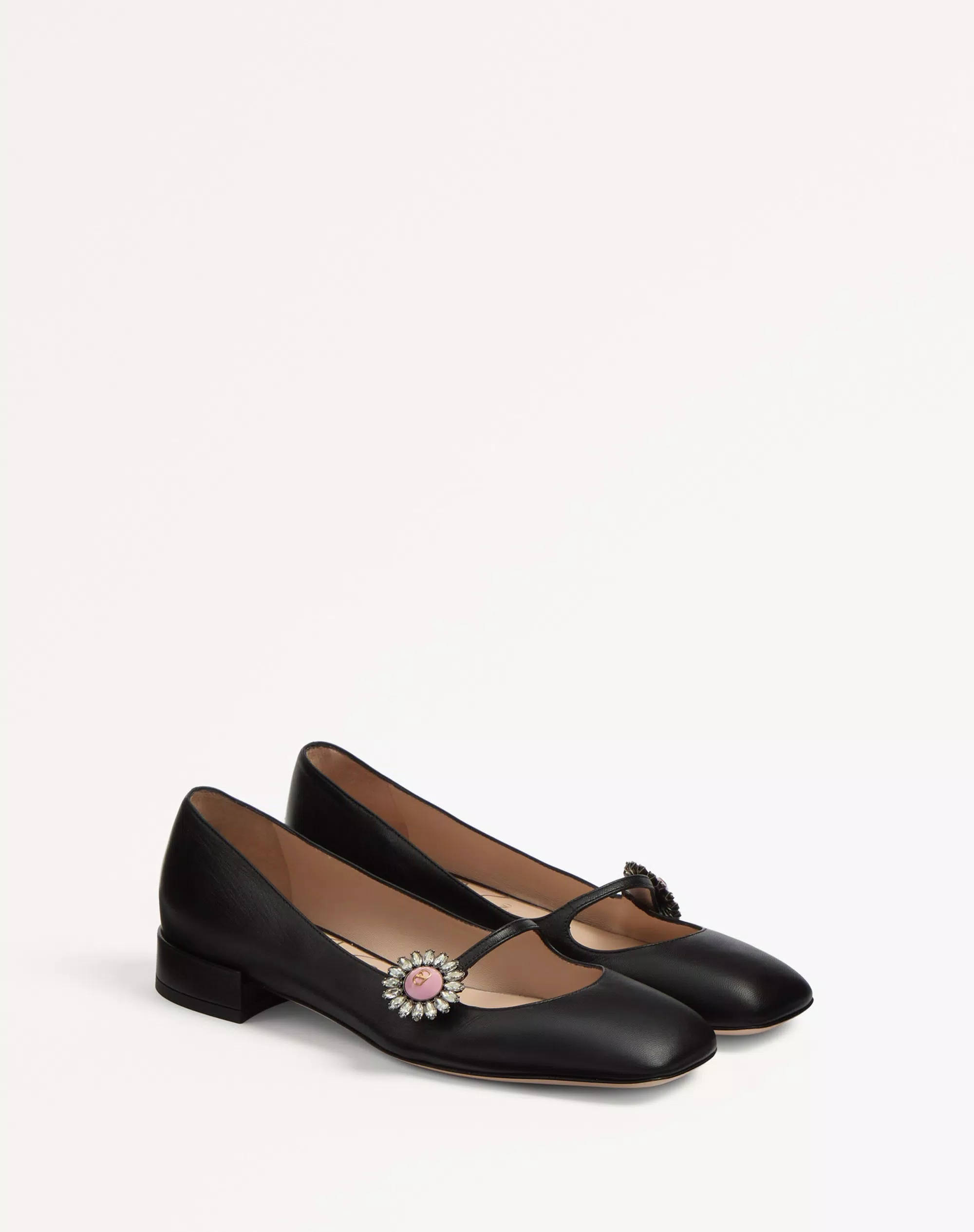 MARY-JANE PRESHOES BALLERINA IN KIDSKIN WITH JEWEL BUTTON 20MM