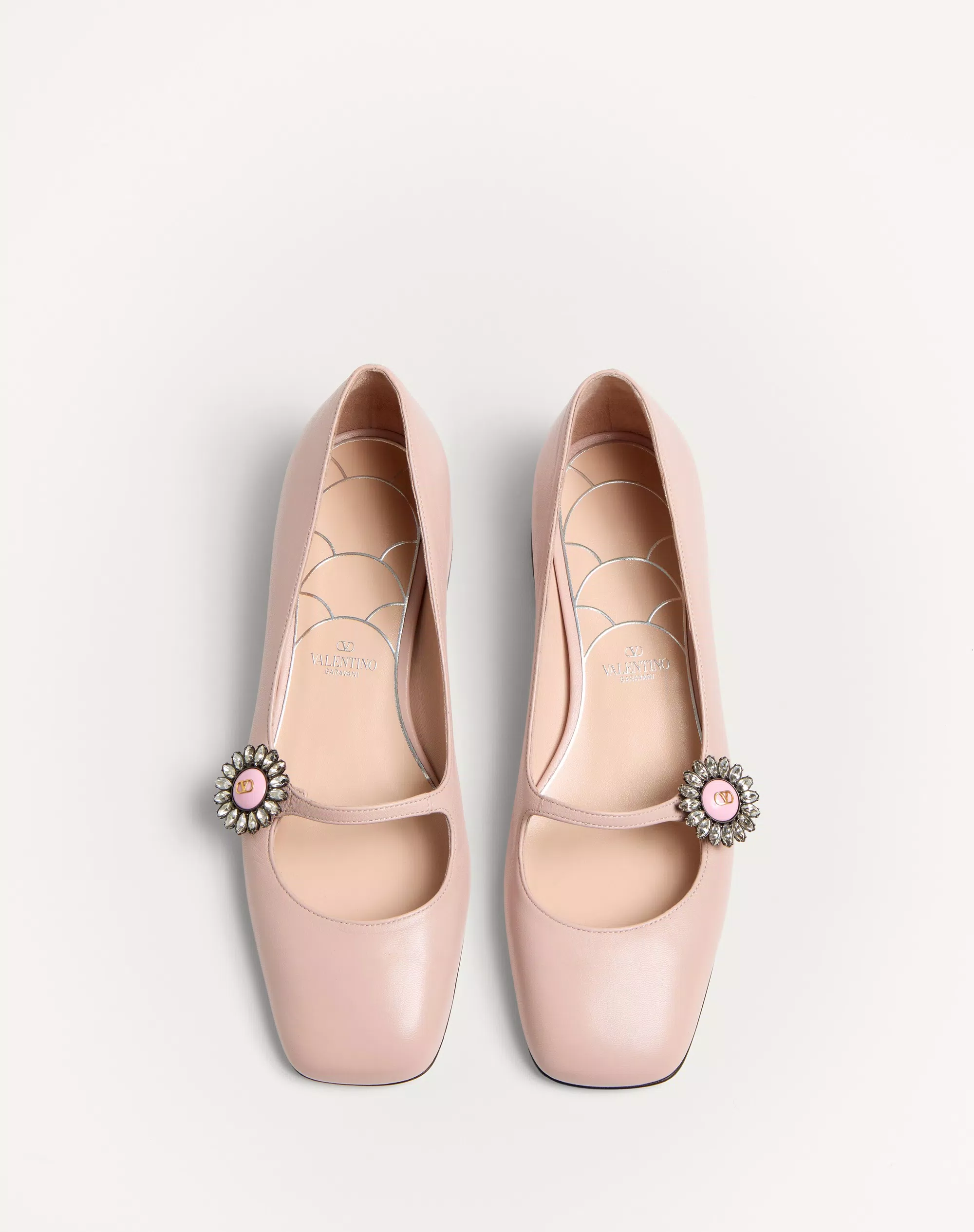 MARY-JANE PRESHOES BALLERINA IN KIDSKIN WITH JEWEL BUTTON 20MM