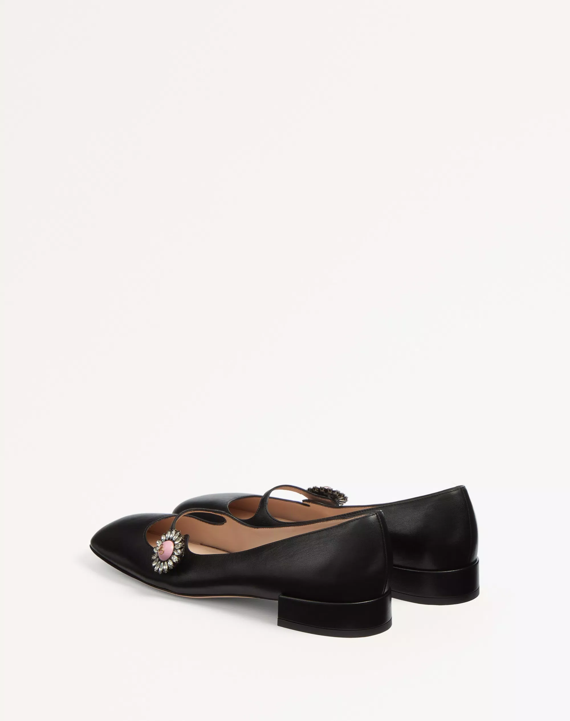 MARY-JANE PRESHOES BALLERINA IN KIDSKIN WITH JEWEL BUTTON 20MM