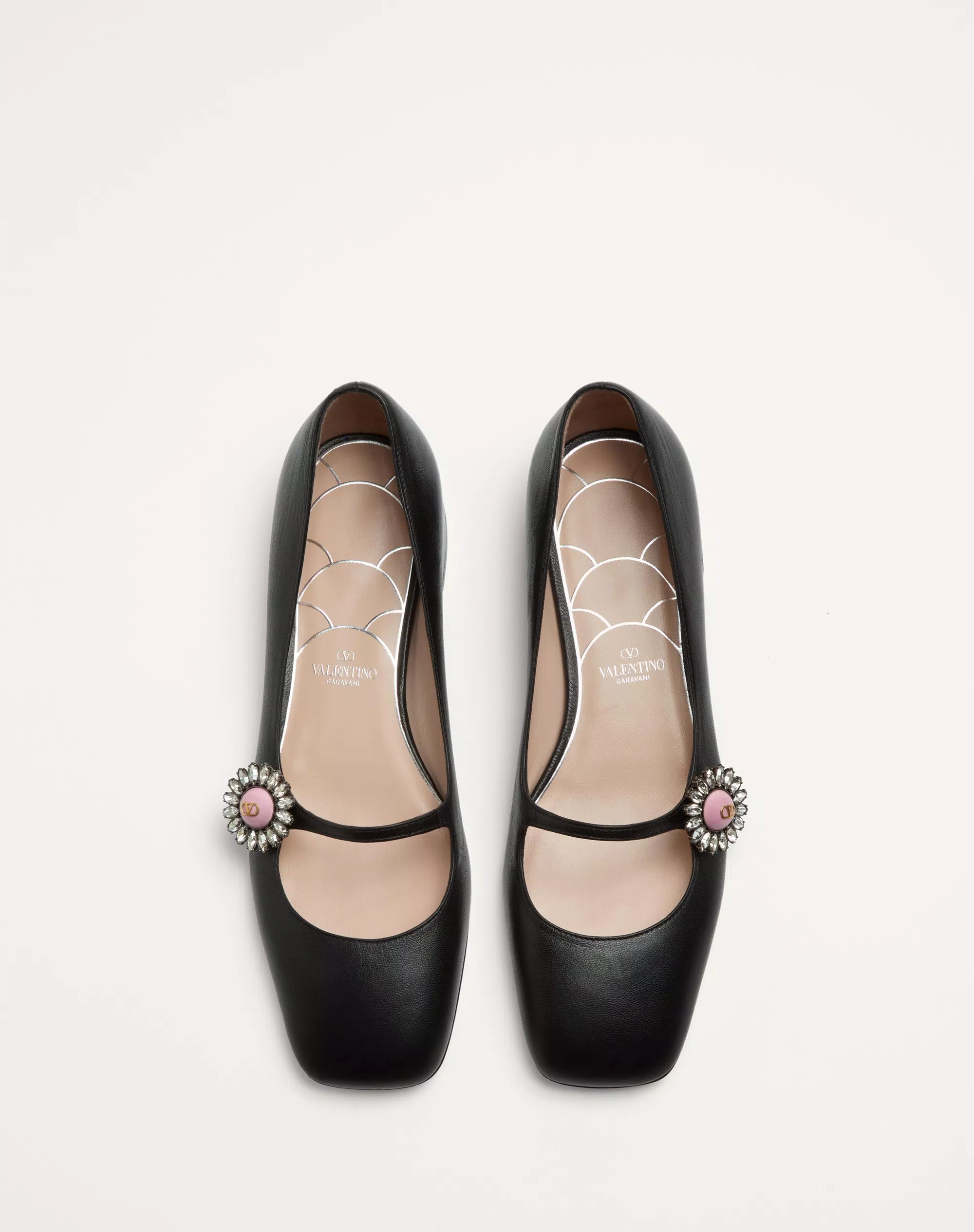 MARY-JANE PRESHOES BALLERINA IN KIDSKIN WITH JEWEL BUTTON 20MM