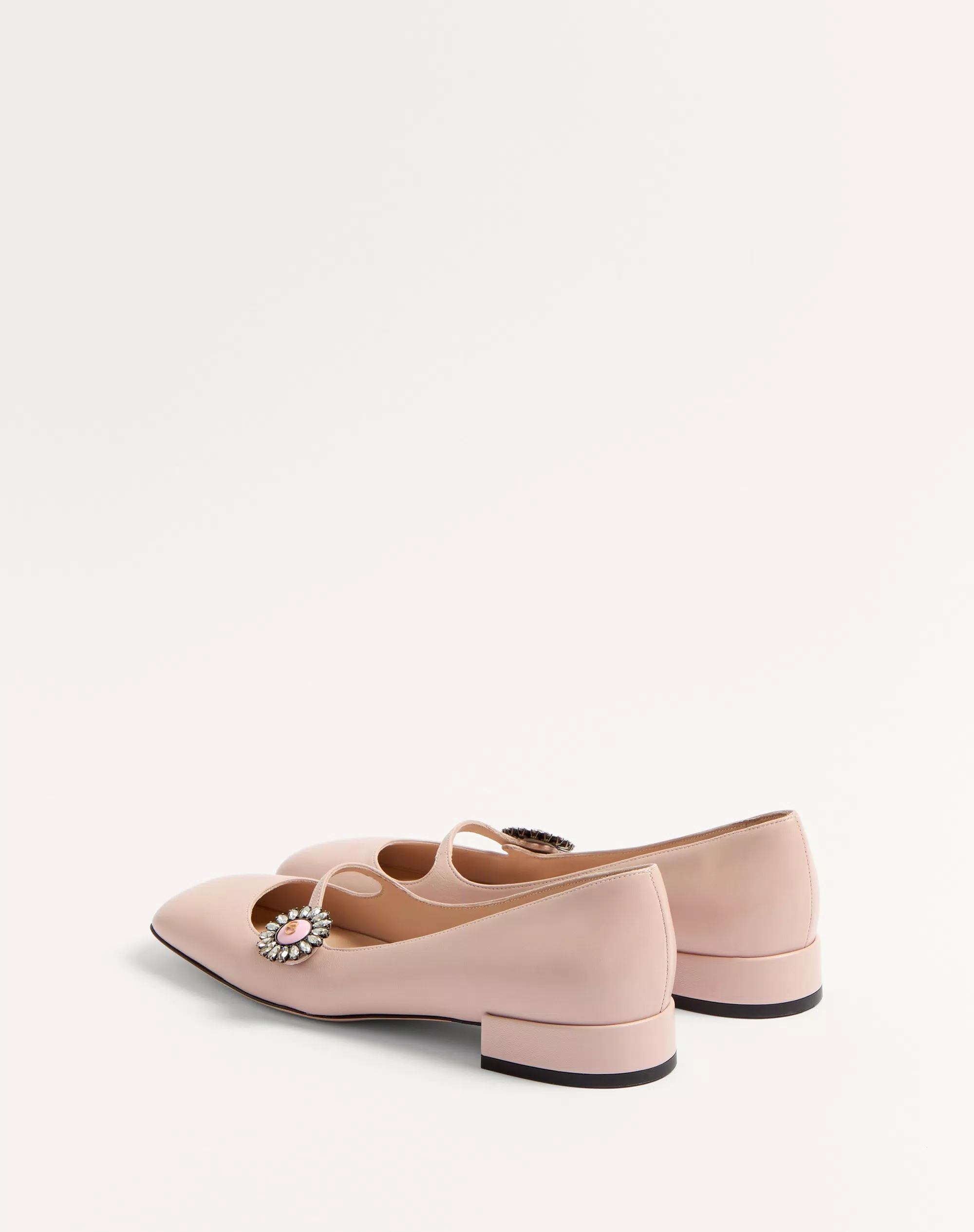 MARY-JANE PRESHOES BALLERINA IN KIDSKIN WITH JEWEL BUTTON 20MM
