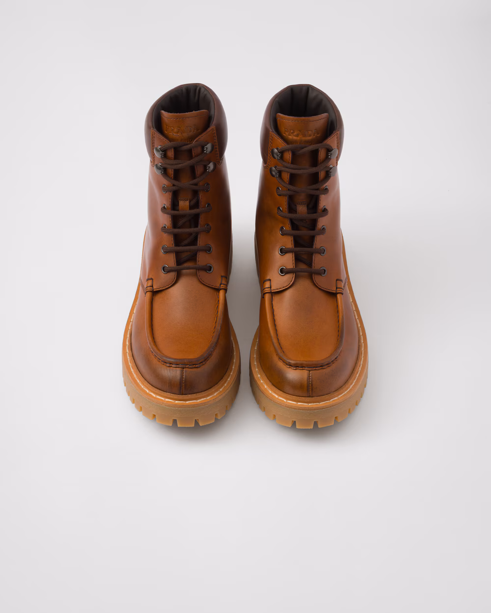Prada leather lace-up boots