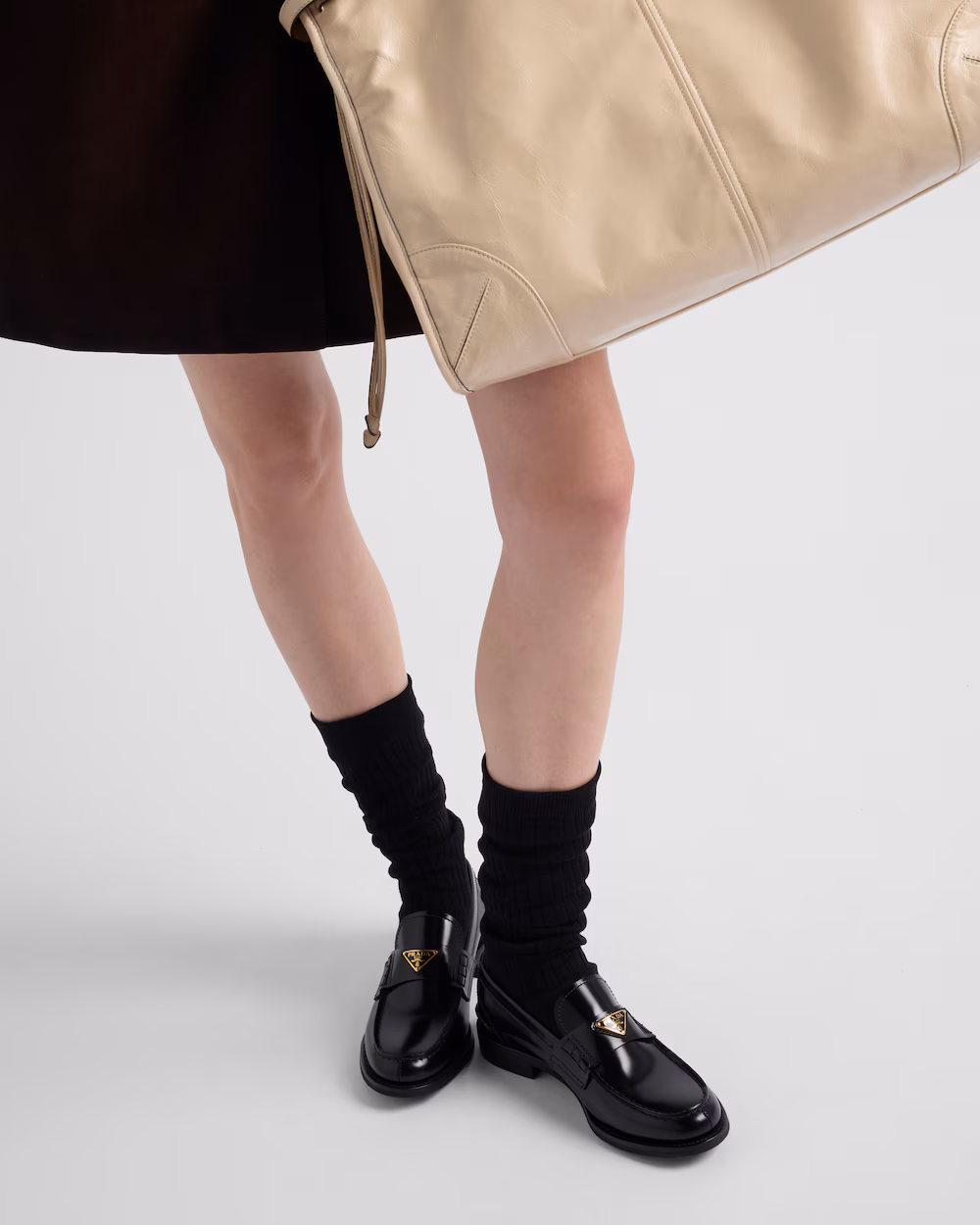 Prada shiny leather loafers