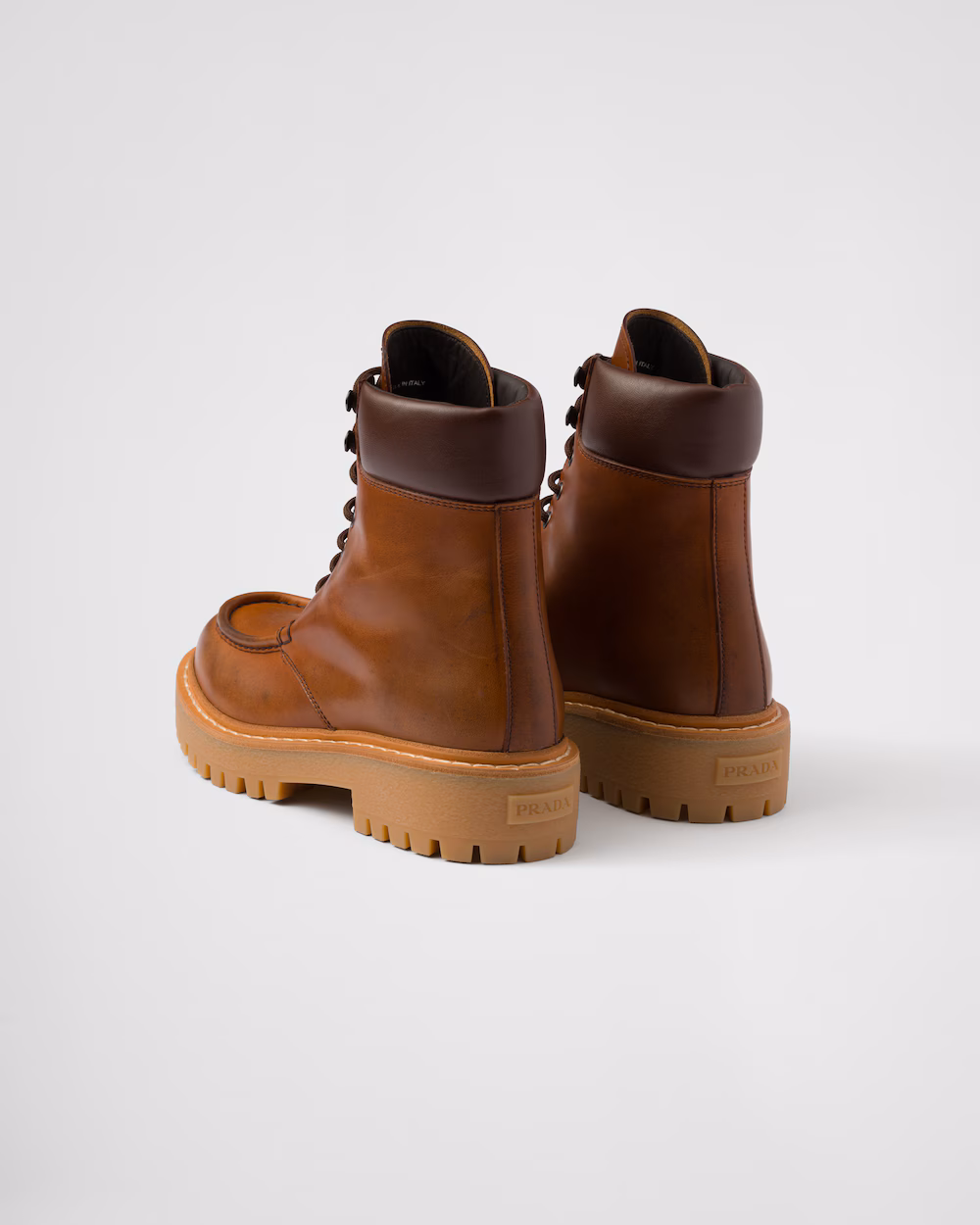 Prada leather lace-up boots