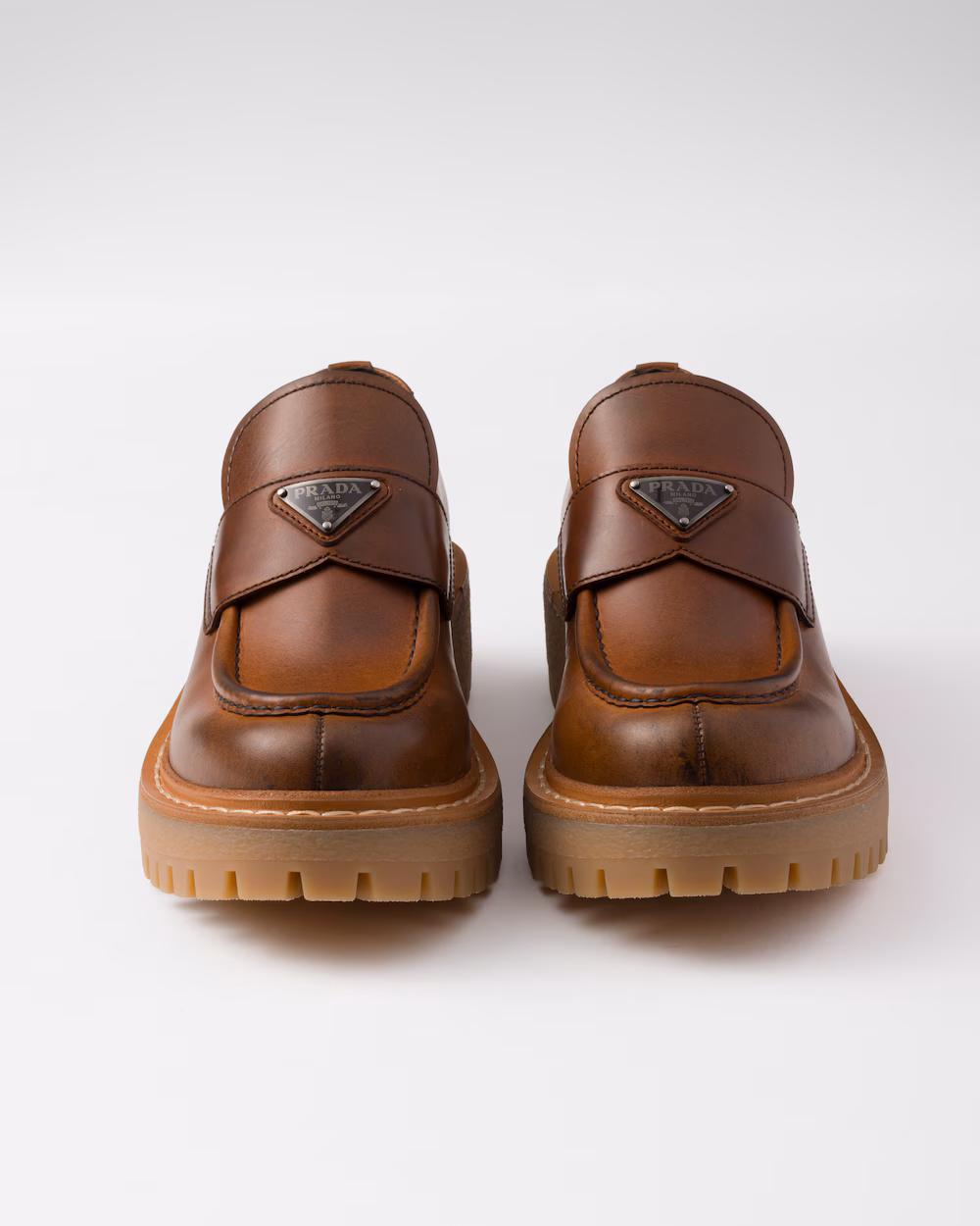 Prada leather loafers