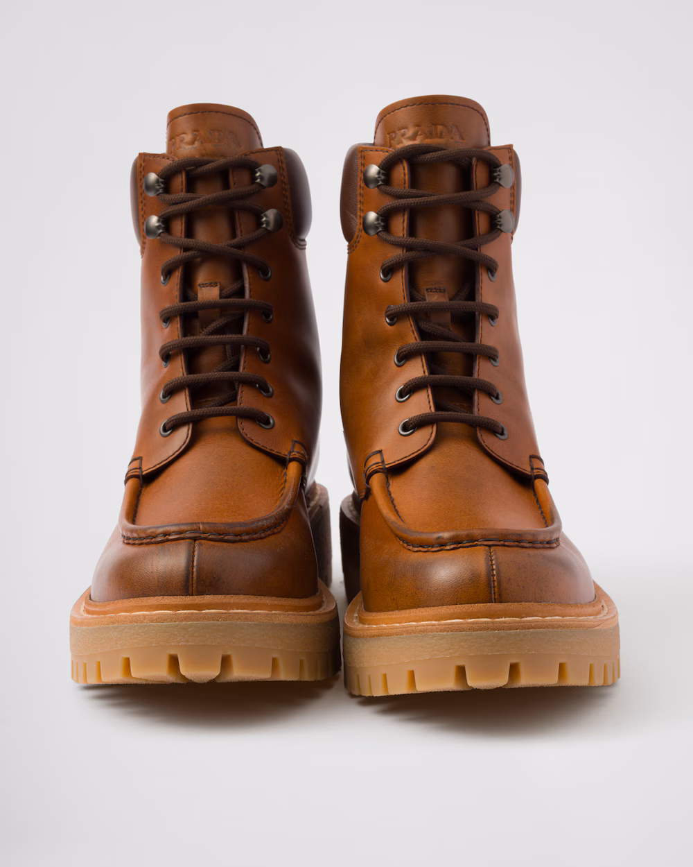 Prada leather lace-up boots