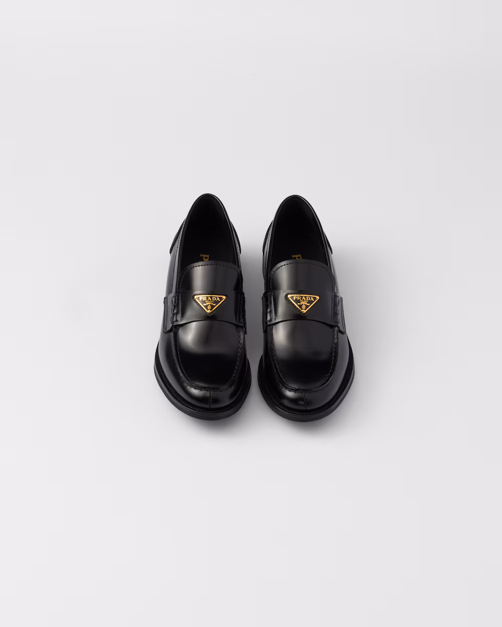 Prada shiny leather loafers