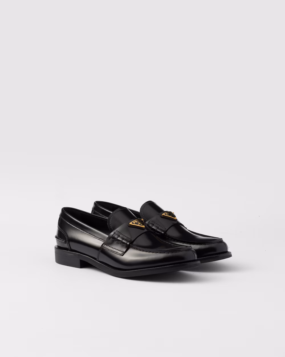 Prada shiny leather loafers