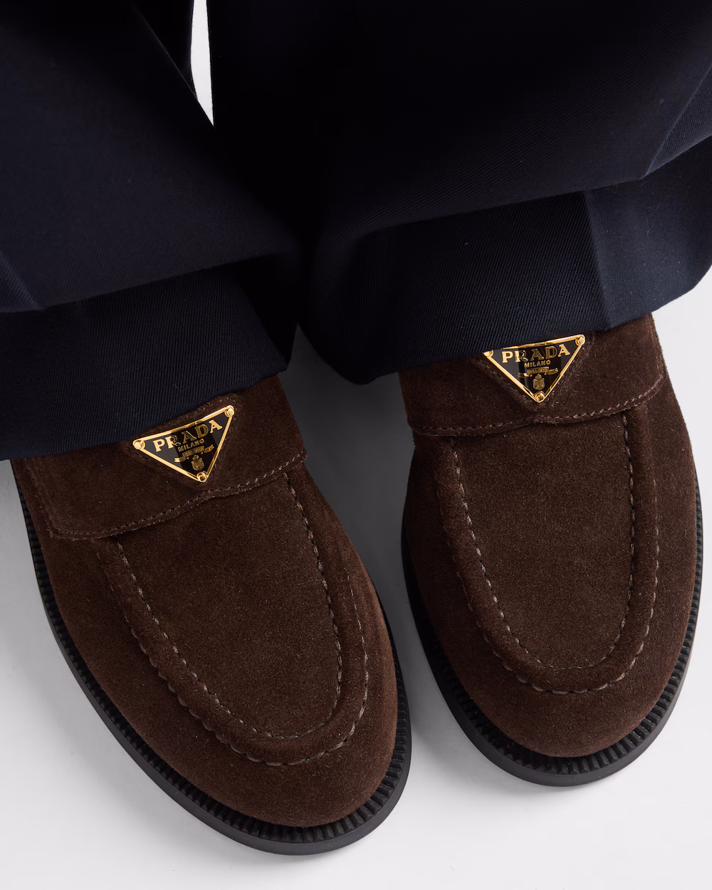 （Special Offer）Prada suede leather loafers