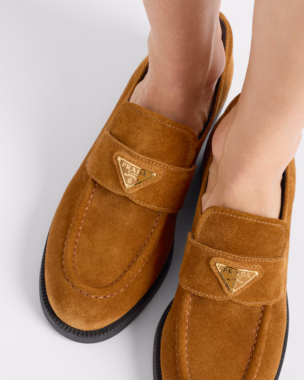 （Special Offer）Prada suede leather loafers