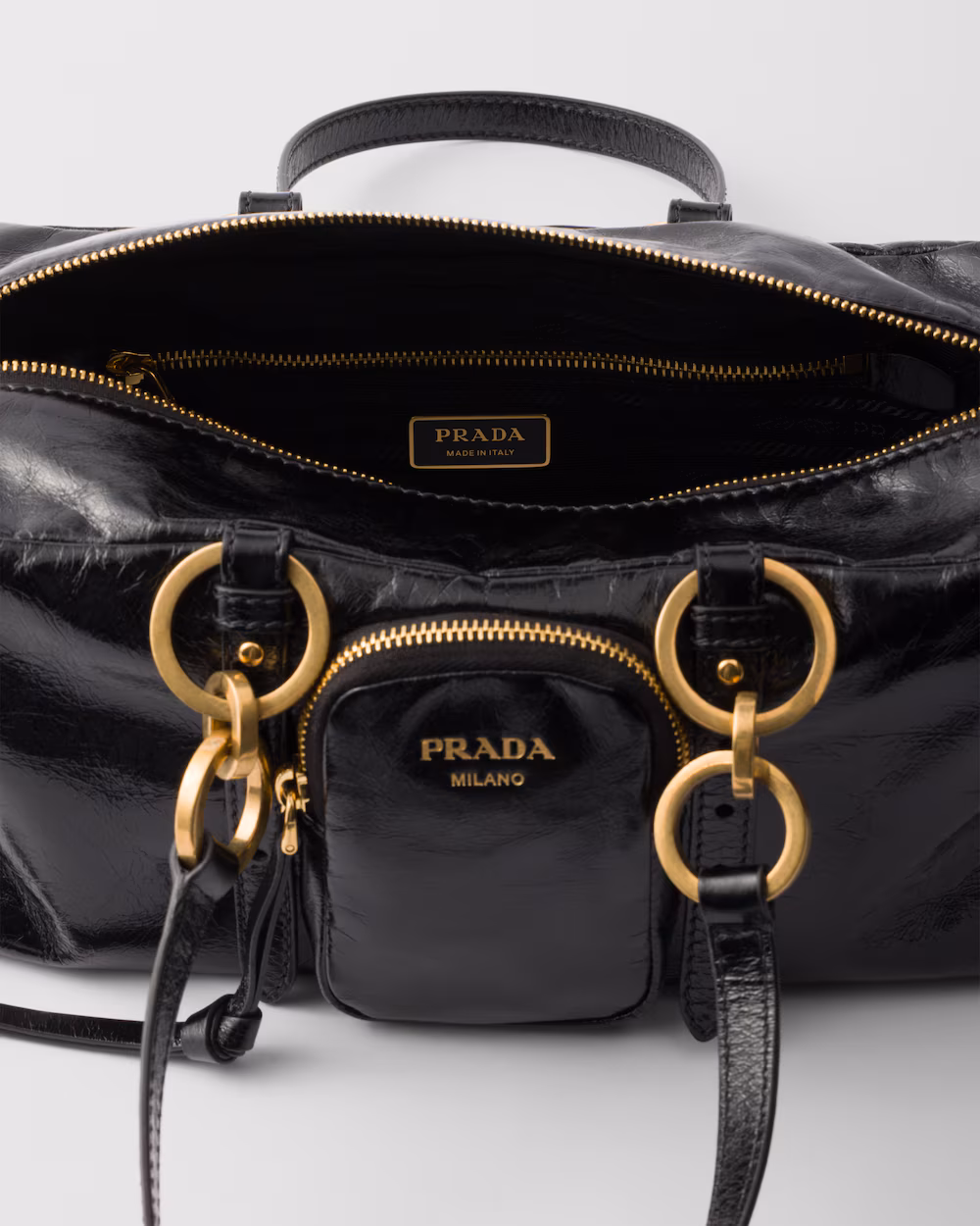 Prada Dangle Medium Leather Prada Bag Tote
