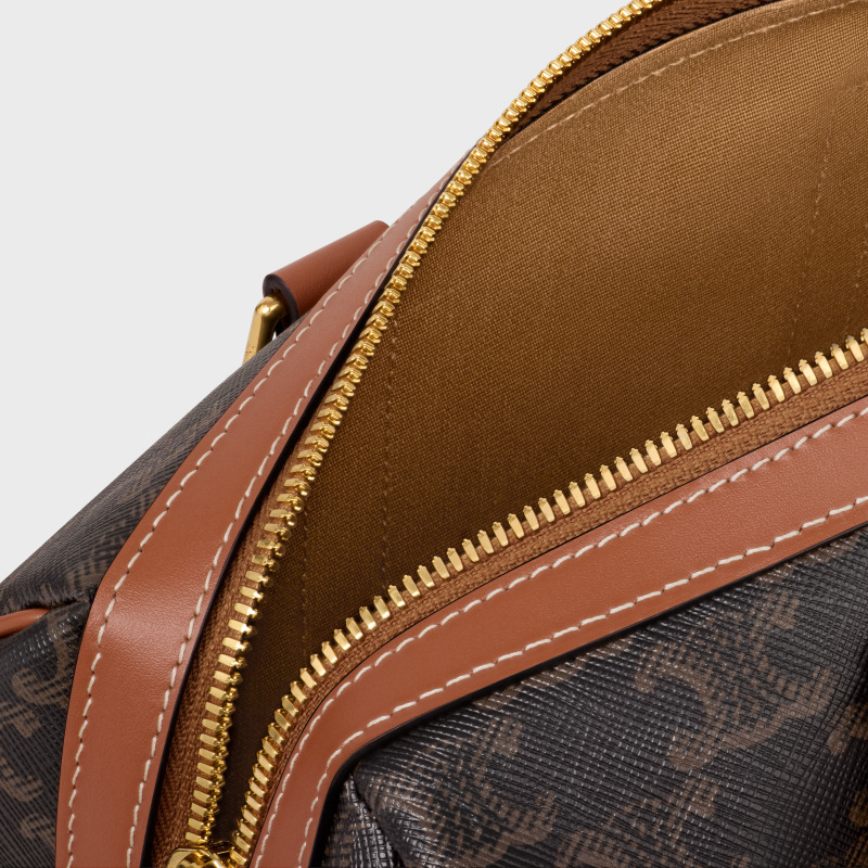 （Special Offer）CELING Bag Medium Logo Printed Calf Leather Boston Bag