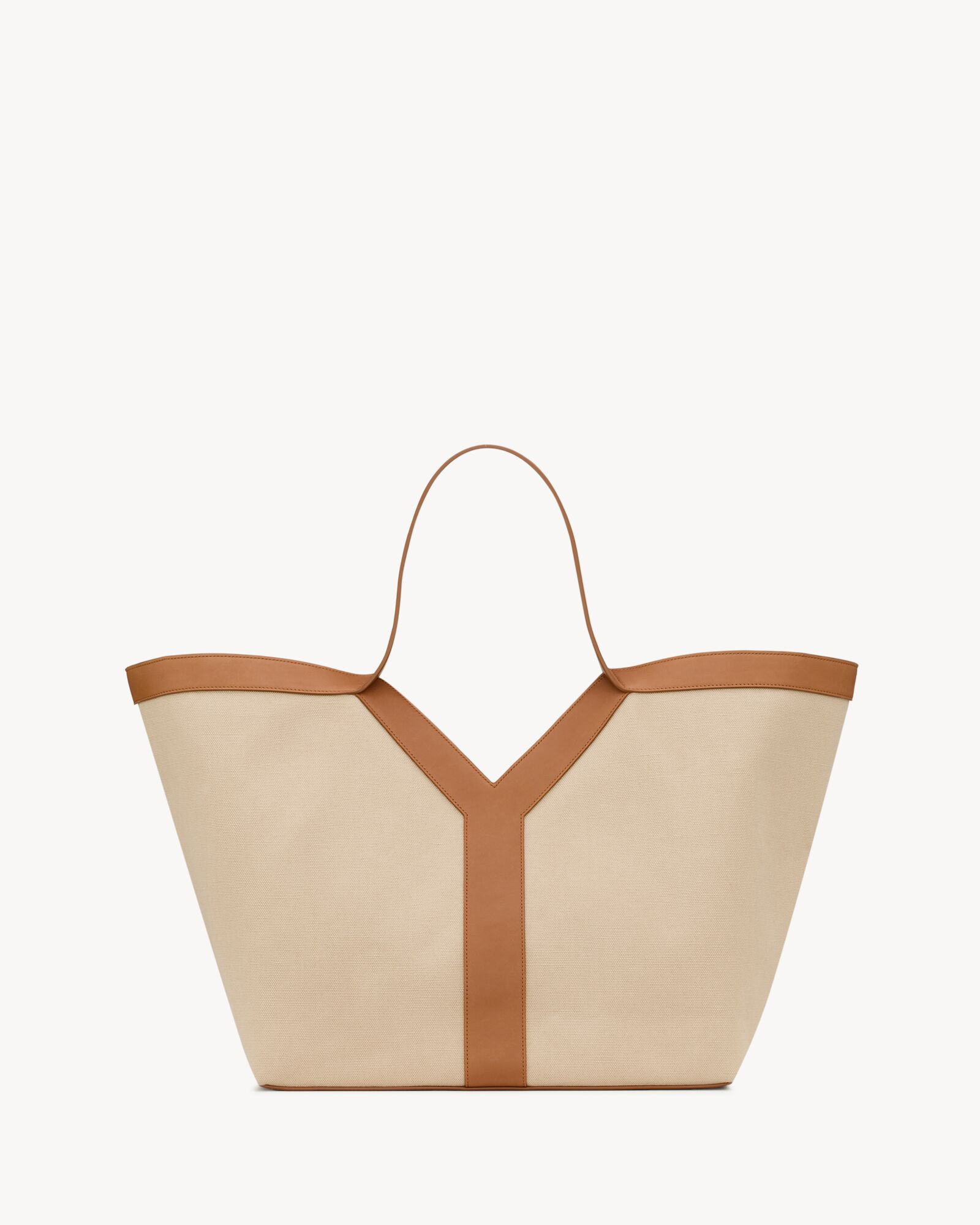 Yves Saint Laurent Bags Y Leather and Canvas Tote Bag