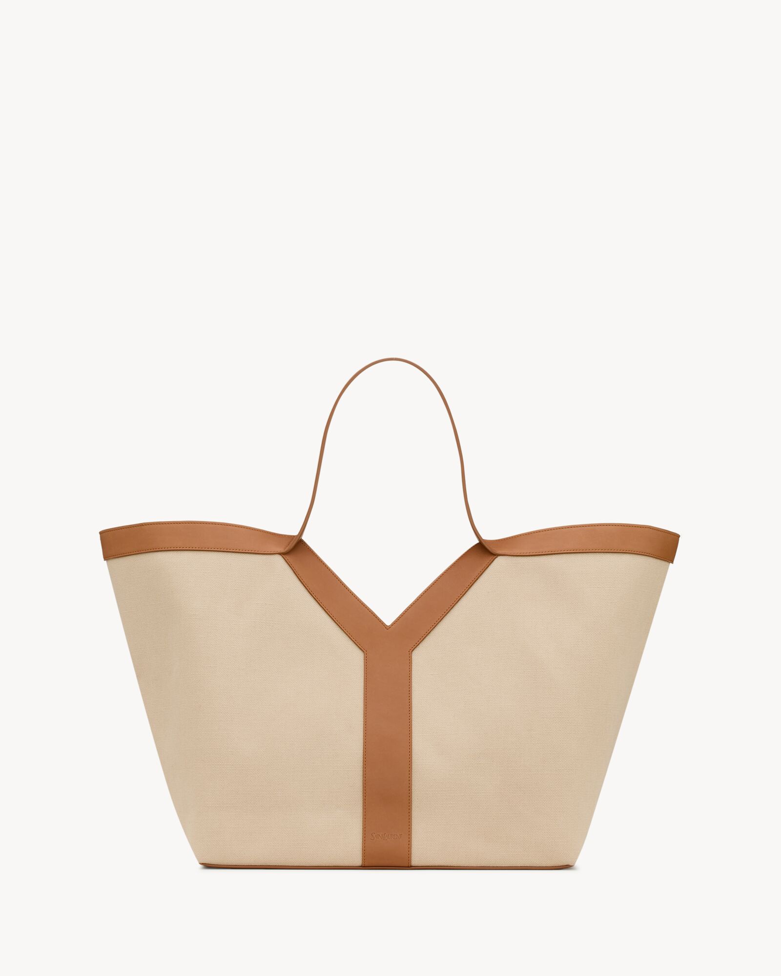 Yves Saint Laurent Bags Y Leather and Canvas Tote Bag