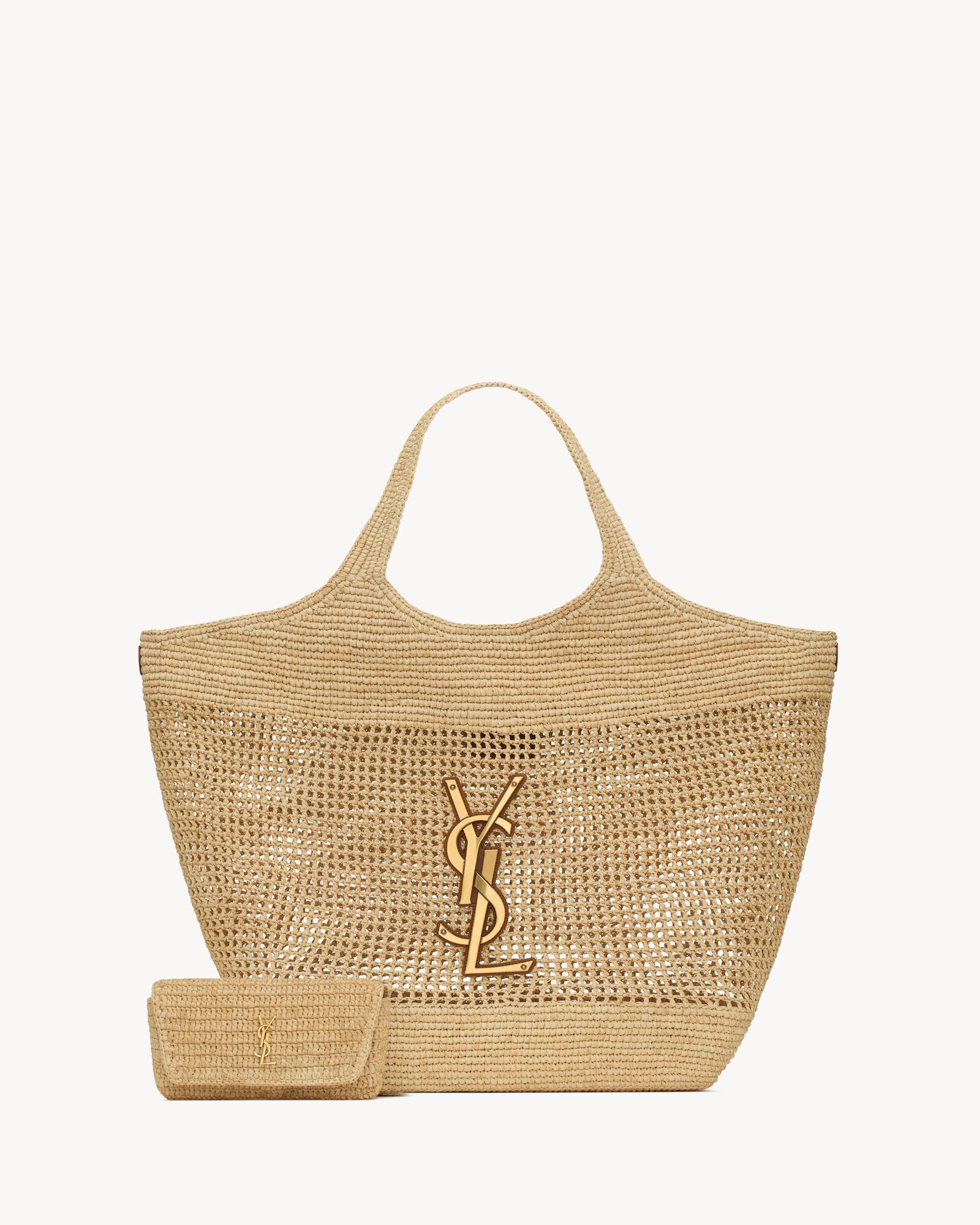 (Discounted products)Yves Saint Laurent Bag ICARE Raffia Crochet Oversized Shopping Bag