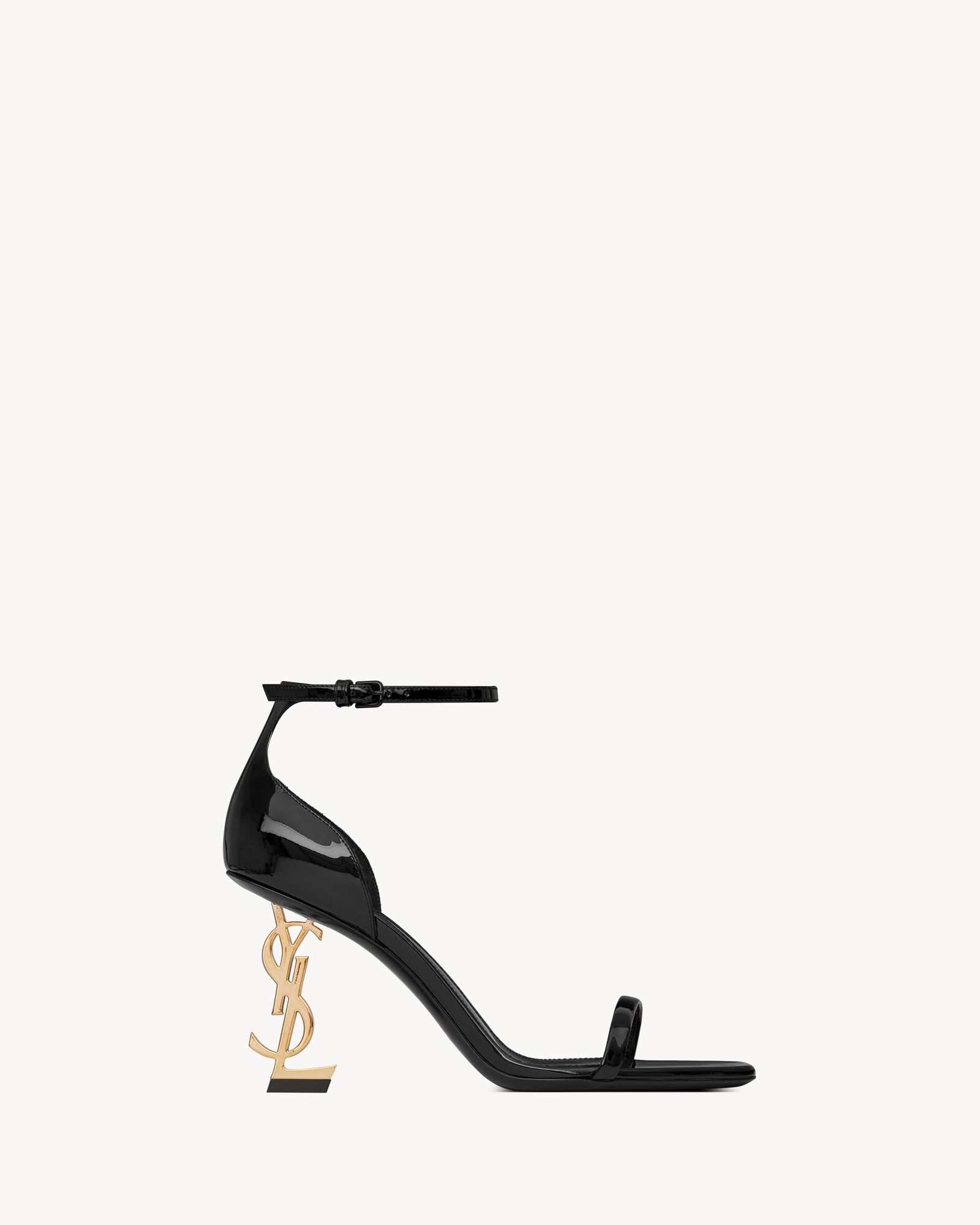 (Discount) Saint Laurent OPYUM high heels gold heel patent leather sandals