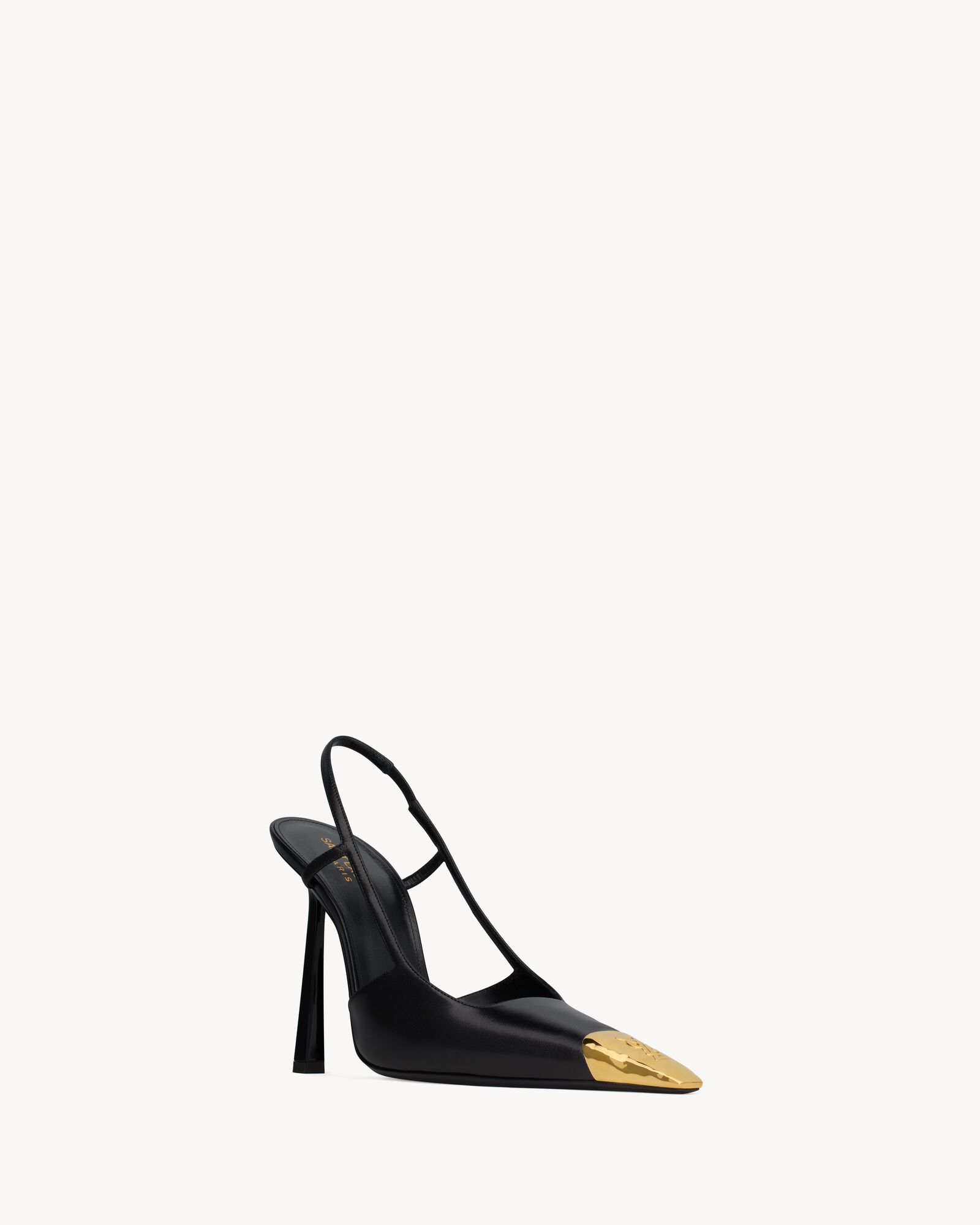 (Discount) Saint Laurent Shoes JEANNE Smooth Leather Slingback Pumps