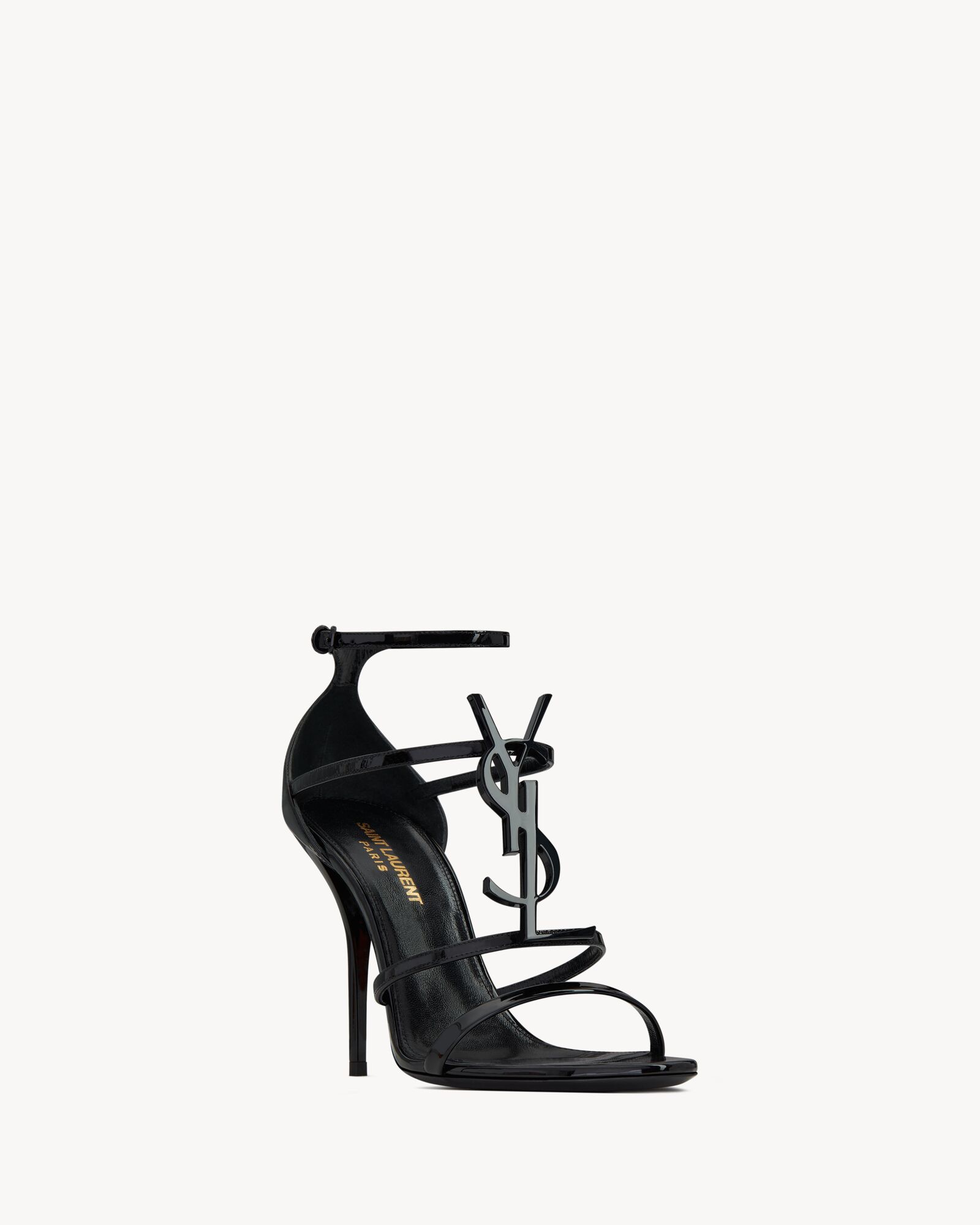 (Discount) Saint Laurent high heels CASSANDRA patent leather sandals