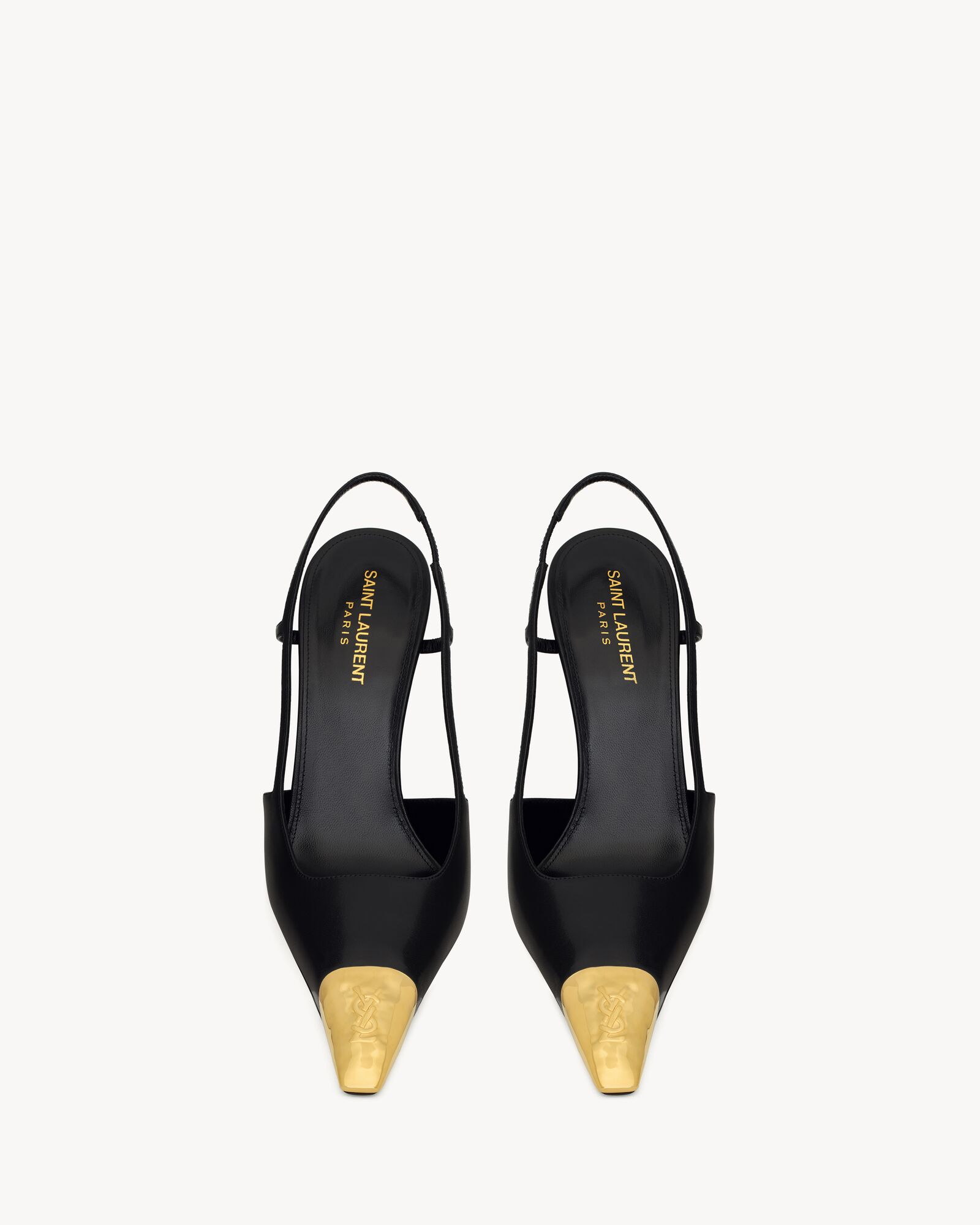 (Discount) Saint Laurent Shoes JEANNE Smooth Leather Slingback Pumps