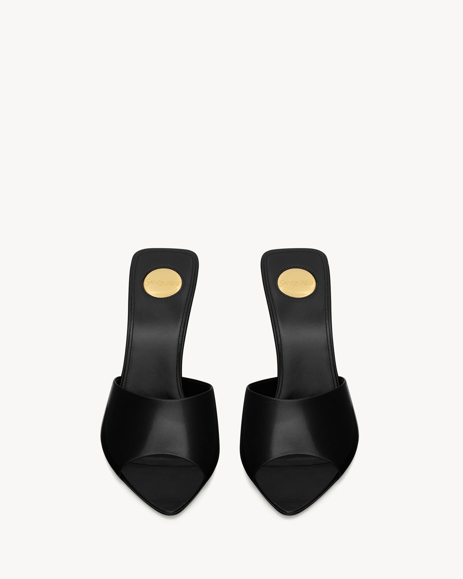 (Discount) Saint Laurent Shoes ROMY Smooth Leather Mules