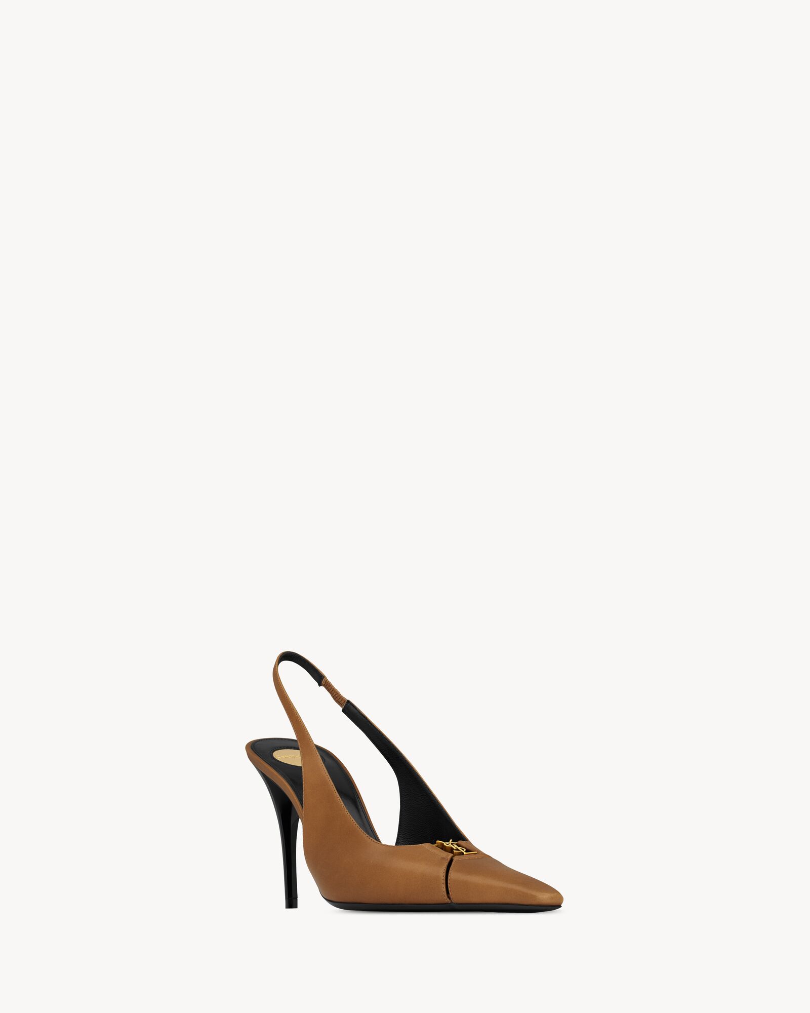 (Discount) Yves Saint Laurent Babylon Bretuil Smooth Leather Slingback Pumps