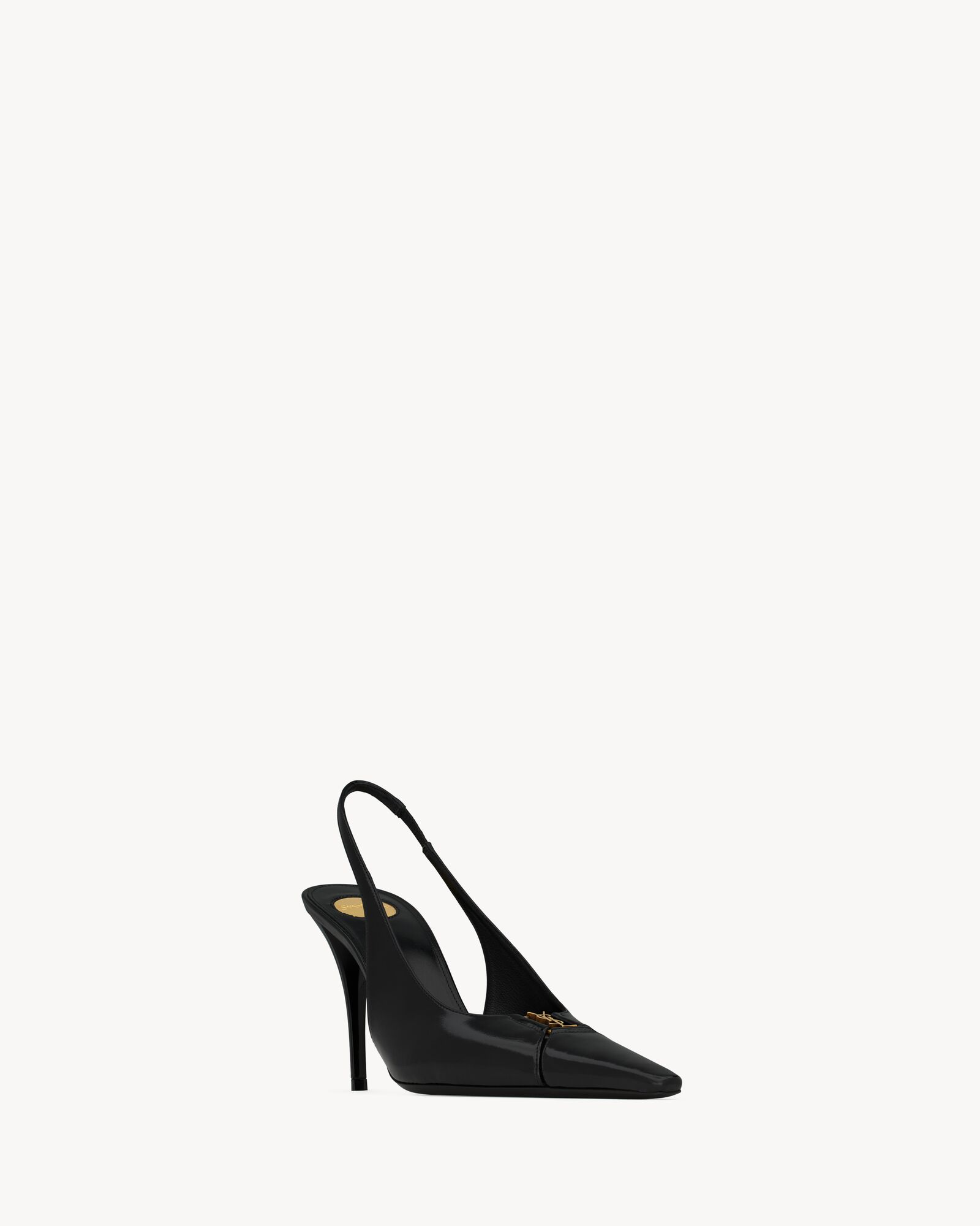 (Discount) Yves Saint Laurent Babylon Bretuil Smooth Leather Slingback Pumps