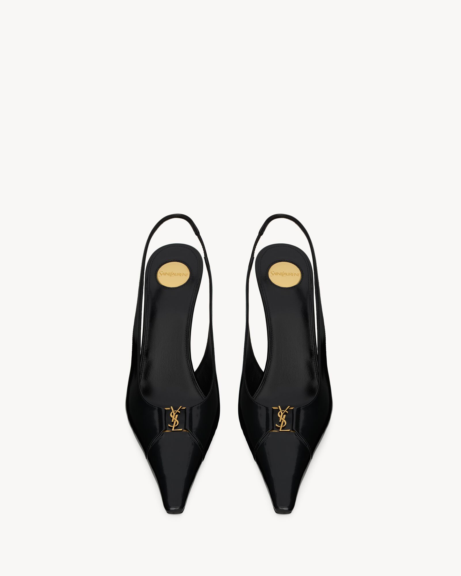 (Discount) Yves Saint Laurent Babylon Bretuil Smooth Leather Slingback Pumps