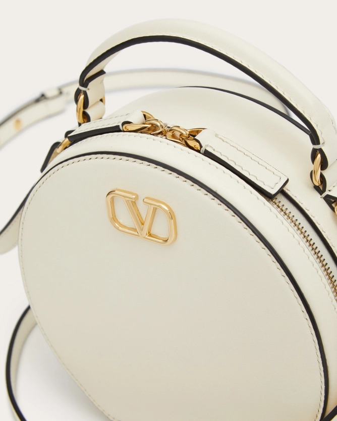 (Special Offer)(Black, White)Valentino Bags VLOGO SIGNATURE Mini Calfskin Handbag