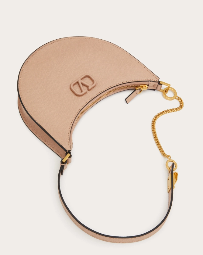 (Special Offer)VALENTINO BAGS VLOGO SIGNATURE MINI GRAIN CALFSKIN HOBO BAG