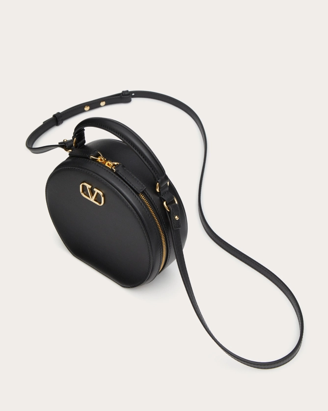 (Special Offer)(Black, White)Valentino Bags VLOGO SIGNATURE Mini Calfskin Handbag