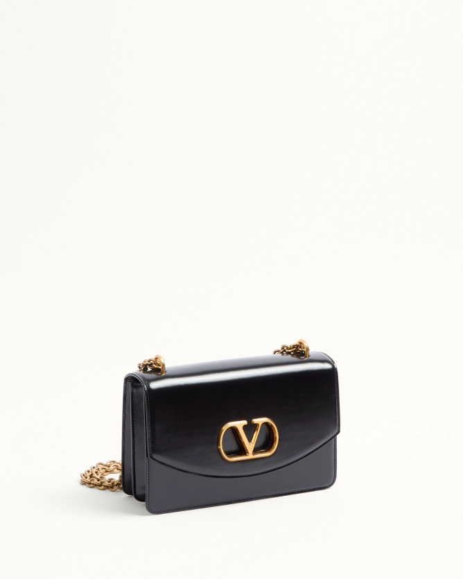 (Special Offer)Valentino Bags VAIN Shiny Calfskin Handbag（Large, small）