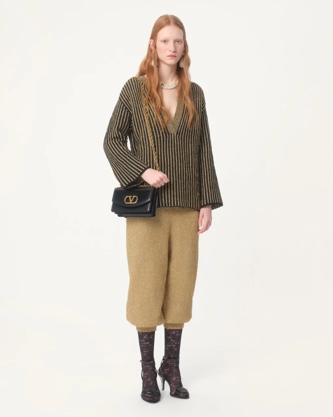 (Special Offer)Valentino Bags VAIN Shiny Calfskin Handbag（Large, small）