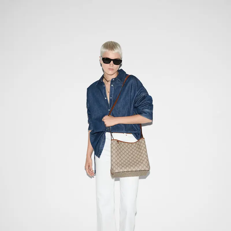 Gucci GG Emblem Medium Bucket Bag