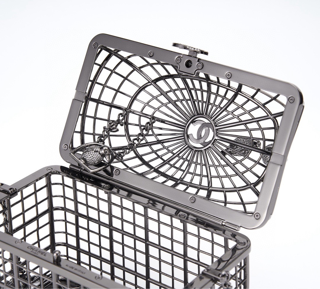 Chanel birdcage shaped hard evening bag