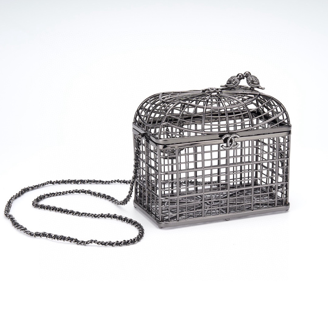 Chanel birdcage shaped hard evening bag