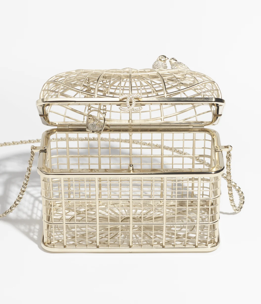 Chanel birdcage shaped hard evening bag