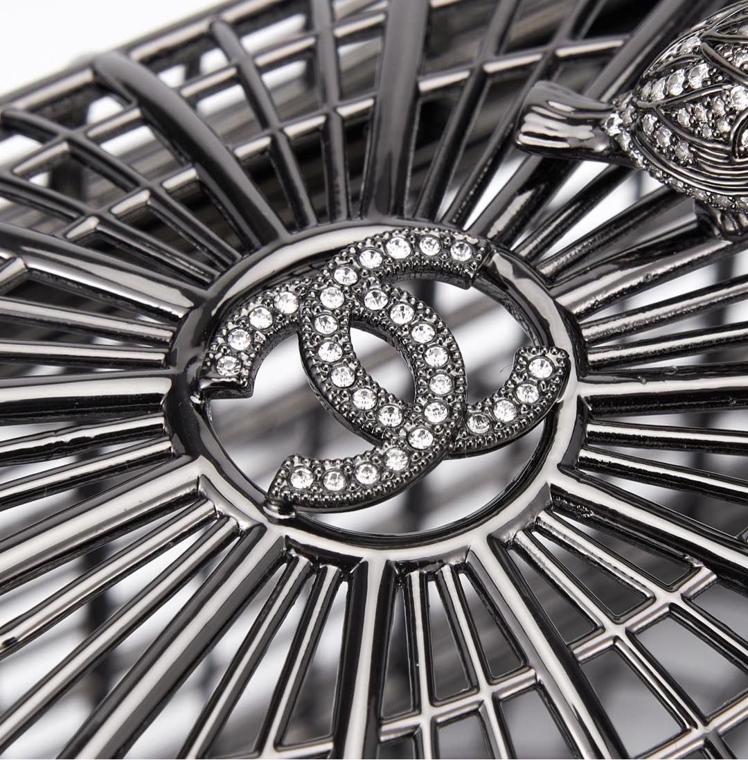 Chanel birdcage shaped hard evening bag