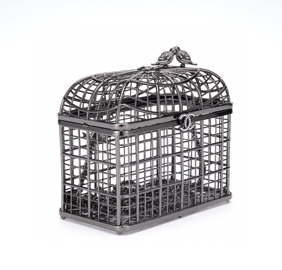 Chanel birdcage shaped hard evening bag