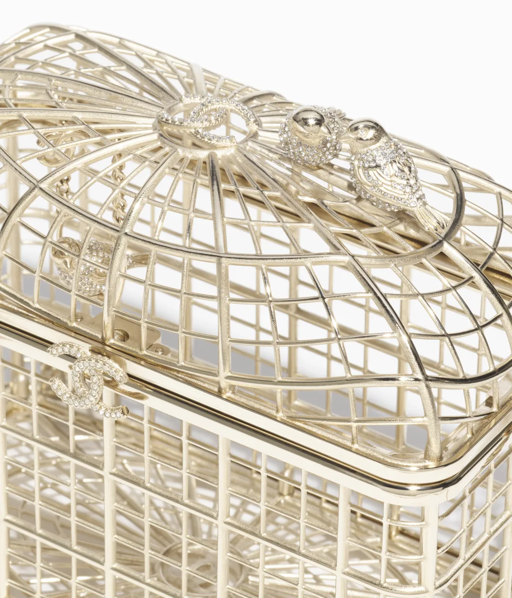 Chanel birdcage shaped hard evening bag