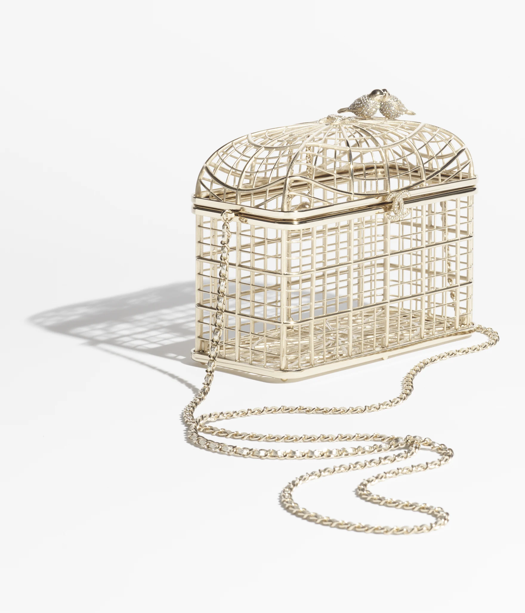Chanel birdcage shaped hard evening bag