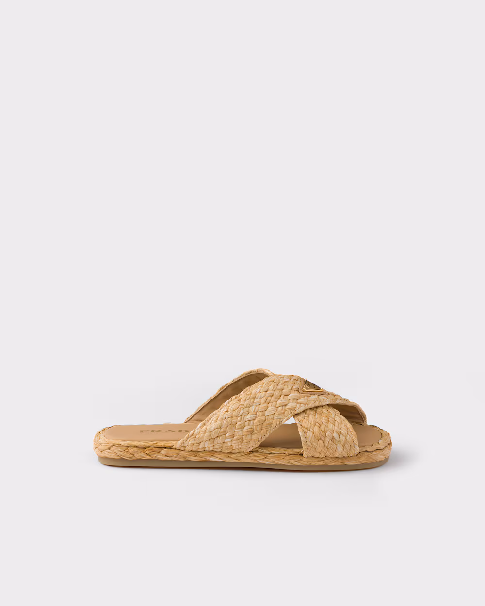 Prada Shoes Raffia Cross Slippers